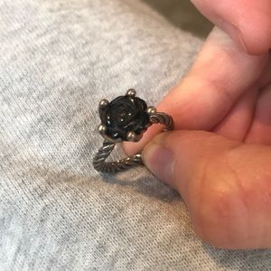 Pandora Black Flower Ring